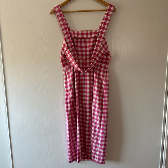 Finders Keepers Pink Gingham Gigi Midi Dress Size 6 - Picture 6 of 9